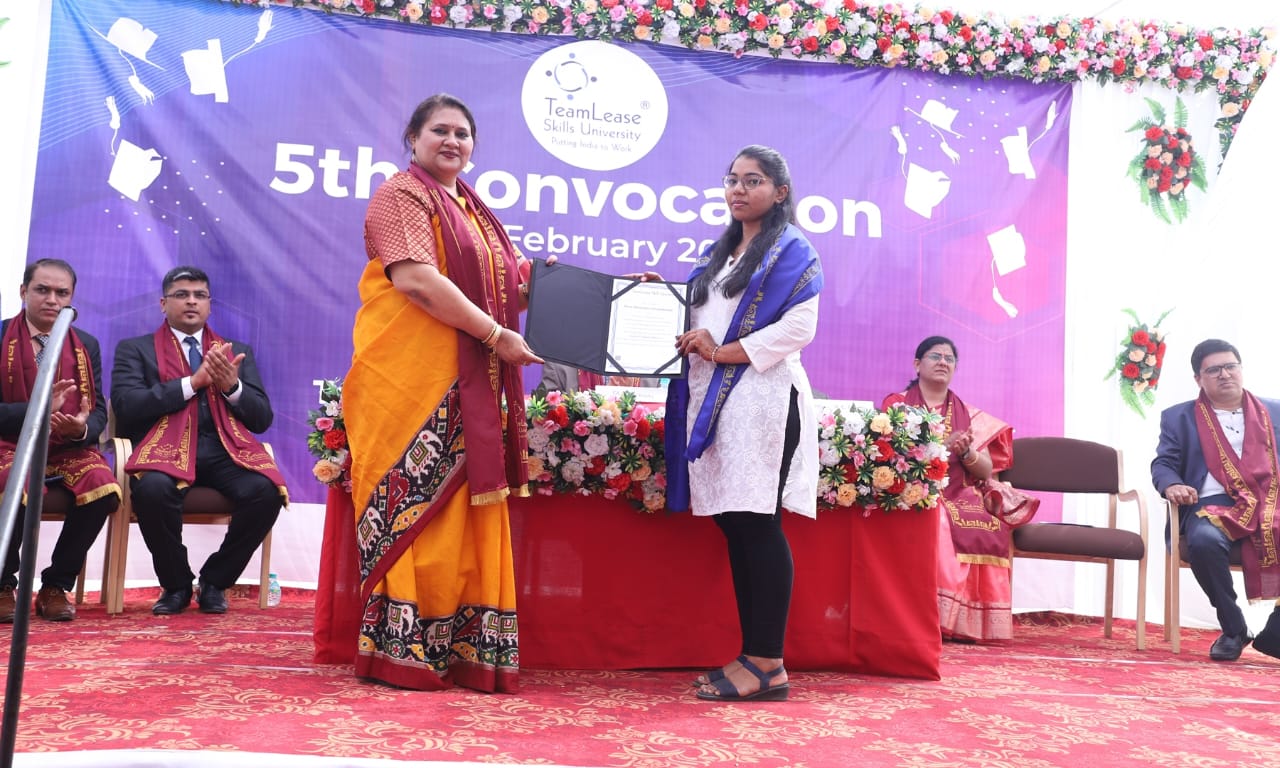Fifth Convocation held at the TeamLease Skills University campus RD